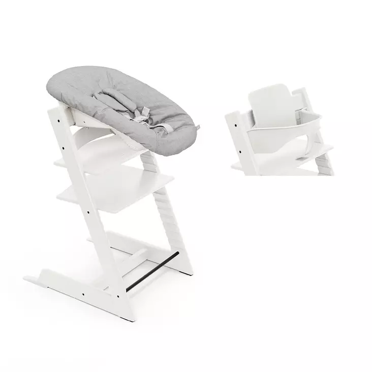Stokke Tripp Trapp syöttötuoli etukaarella ja Newborn Set -istuimella - Syöttötuolit - 7040355261000 - 1
