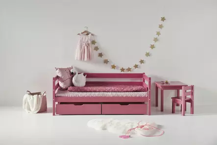 Laatikosto pyörillä, 2 laatikkoa 70x160cm kokoisen sängyn alle - barokin punainen - Lasten sängyt ja lisäosat - 5706558042411 - 2