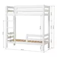 Korkea kerrossänky portailla 70x160cm, 1/2 turvalaita - valkoinen - Lasten sängyt ja lisäosat - 5706558044101 - 9