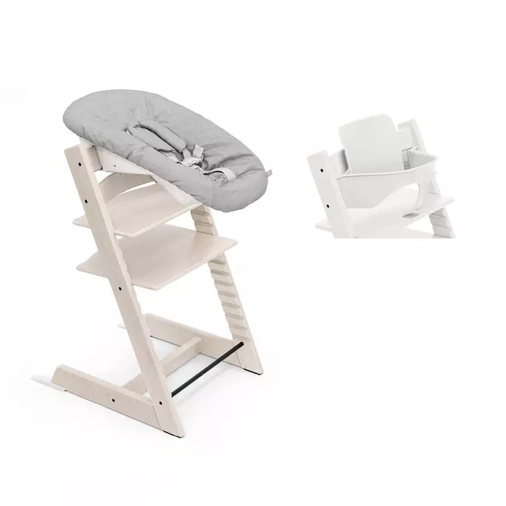 Stokke Tripp Trapp syöttötuoli etukaarella ja Newborn Set -istuimella - Syöttötuolit - 7040355261001 - 1