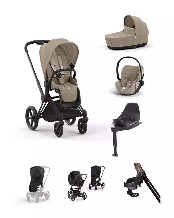 Cybex Priam 4 starttipaketti lisävarusteilla (Matte Black) - Lastenvaunujen starttipaketit - 406321521698 - 1