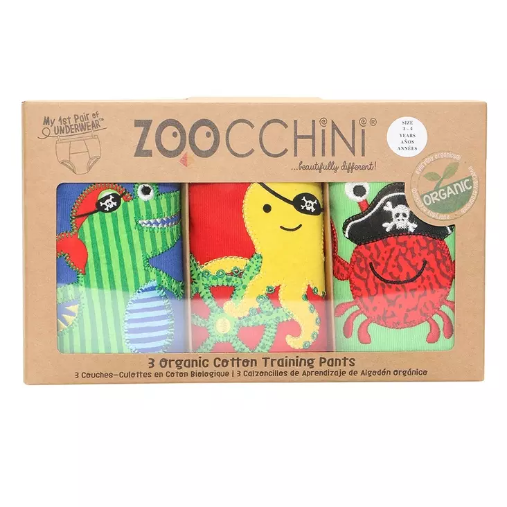 Zoocchini kuivaksiopetteluhousut - Pirate Pals, pojat - Koko 2-3 -v. - 810608032212121 - 1