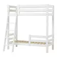 Korkea kerrossänky 70x160cm, viistot portaat, 1/2 turvalaita - valkoinen - Lasten sängyt ja lisäosat - 5706558044132 - 1