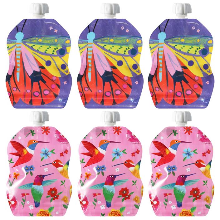 ChooMee smoothiepussi FlutterBug 6 kpl - Napostelupurkit ja syömäavut - 85819500434242 - 1