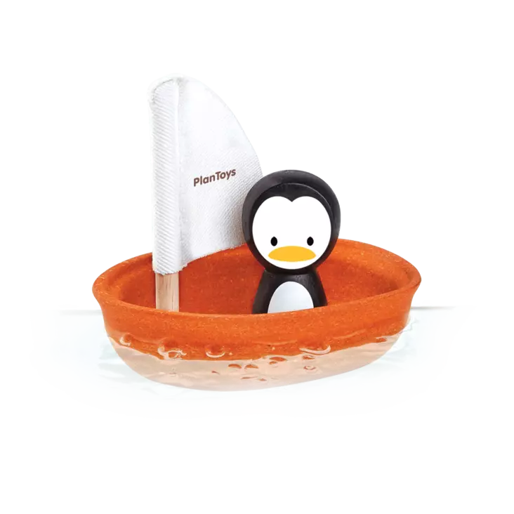 PlanToys purjevene pingviini - Kylpylelut ja -korit - 8854740057112 - 1