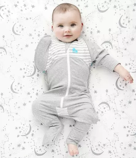 Love to Swaddle UP unipuku 50/50 1.0 Tog Ohut transition suit Grey M - Vauvojen ja taaperoiden yöpuvut - 22-22-9343443005463 - 2