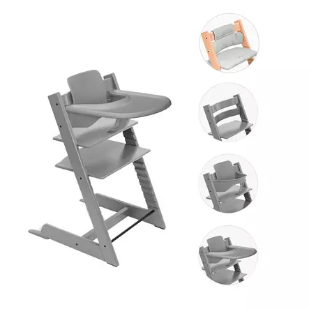 Stokke Tripp Trapp bundle tarjottimella ja pehmusteella - Syöttötuolit - 7040356853013 - 1