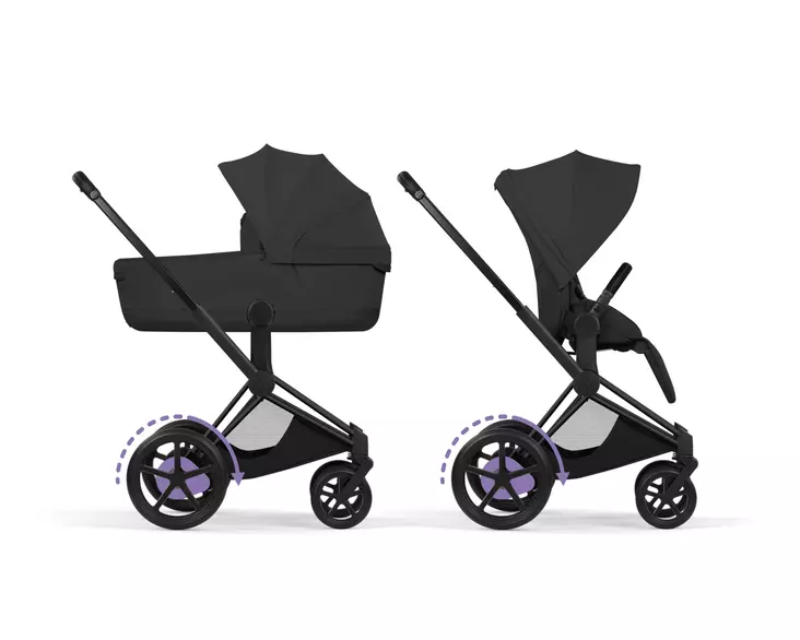 Cybex ePriam Style yhdistelmävaunut (Matt Black) - Rattaat ja kuomurattaat - 4063846550603 - 1
