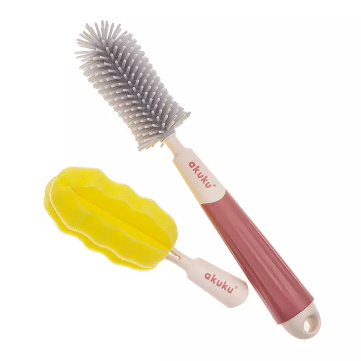 Akuku puhdistusharjasetti silikoni/sieni - Juomapullot ja lisävarusteet - 5907644005123 - 1