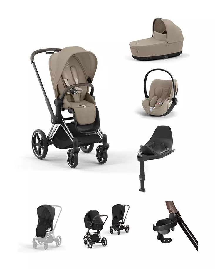 Cybex Priam 4 starttipaketti lisävarusteilla (Chrome Brown) - Lastenvaunujen starttipaketit - 406321521696 - 1