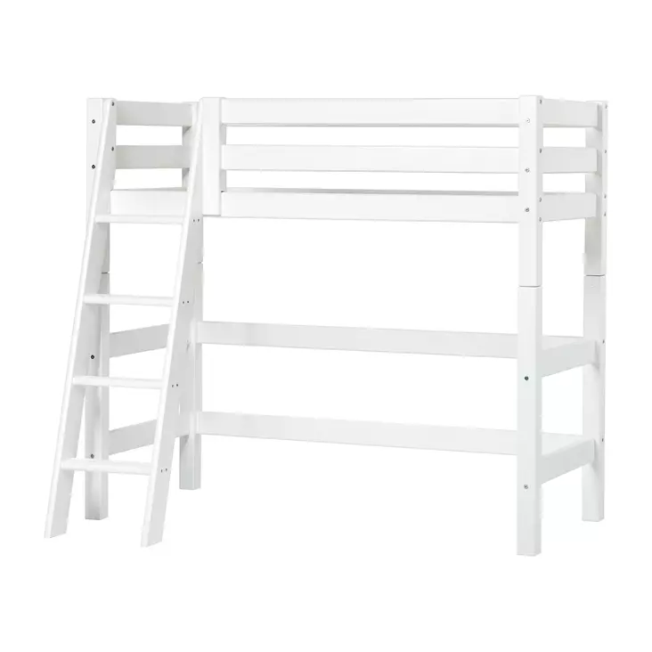 ECO Luxury keskikorkea sänky 70x160cm, kaltevat portaat - valkoinen - Lasten sängyt ja lisäosat - 5706558027753 - 1