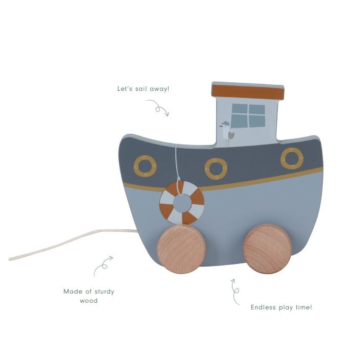 Little Dutch vedettävä laiva 12kk+ - Puulelut - 8713291770843 - 1