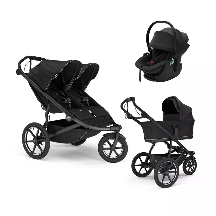 Thule Urban Glide 3 Double tuplarattaat vaunukopalla ja Thule Maple turvakaukalolla - Lastenvaunujen starttipaketit - 8722990496125 - 1
