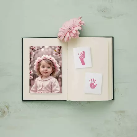 Happy Hands kädenjälki kuva, pinkki - Hopeoidut, kipsi- ja luonnonkumituotteet - 5038278016626 - 2