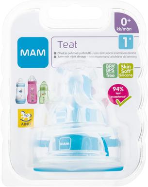 Ainu Mam Teat1 vesi- ja maitotutti 2 kpl - Tuttipäät, juomanokat ja korkit - 9001616609916 - 2
