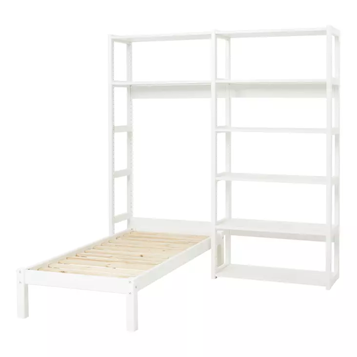 STOREY kokonaisuus, hyllyt 8kpl, sänky, 80 cm - valkoinen - Hyllykokonaisuudet - 5706558036366 - 1