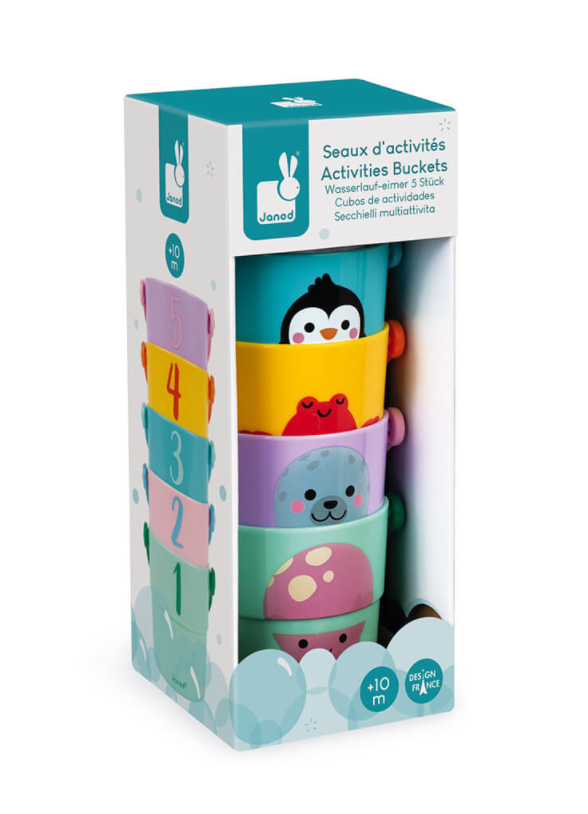 Janod pinottavat kylpyämpärit - Kylpylelut ja -korit - 3700217347246 - 1