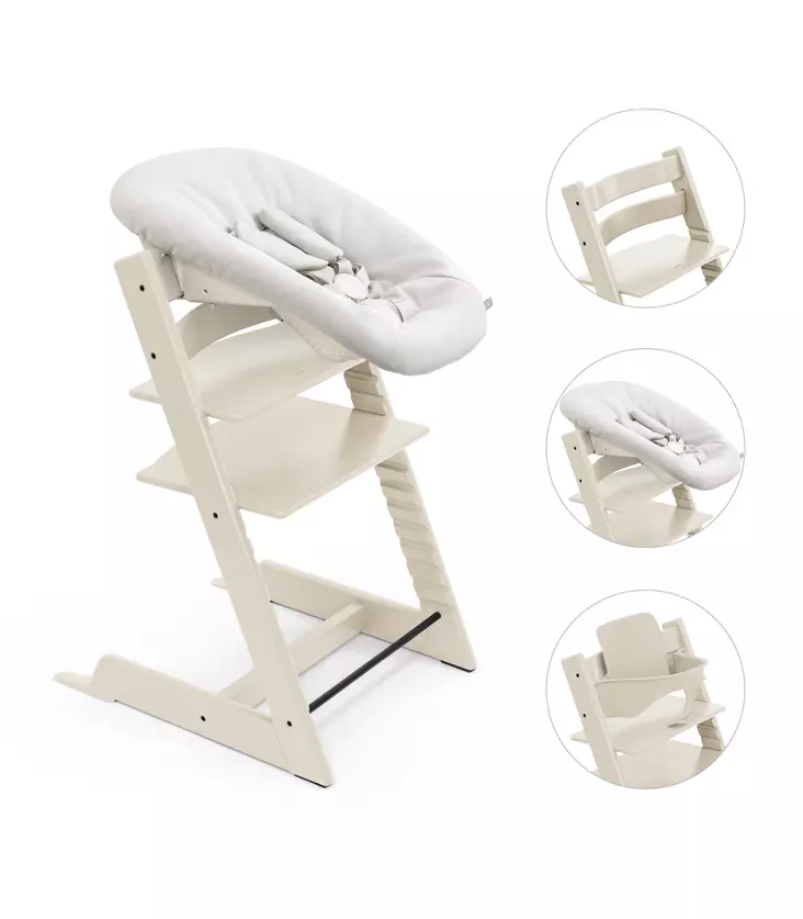 Stokke Tripp Trapp syöttötuoli bundle etukaarella ja Newborn Setilla - Syöttötuolit - 7040356975006 - 1