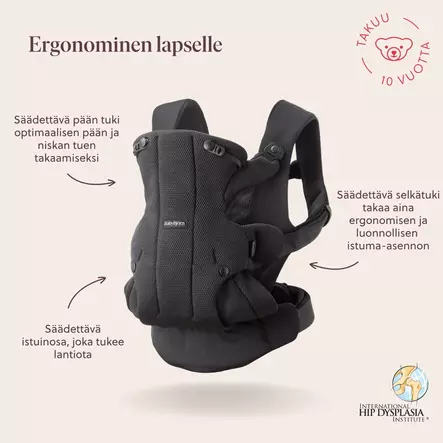 BabyBjörn kantoreppu Hold 0-18kk - Rintareput - 7317680890047 - 2
