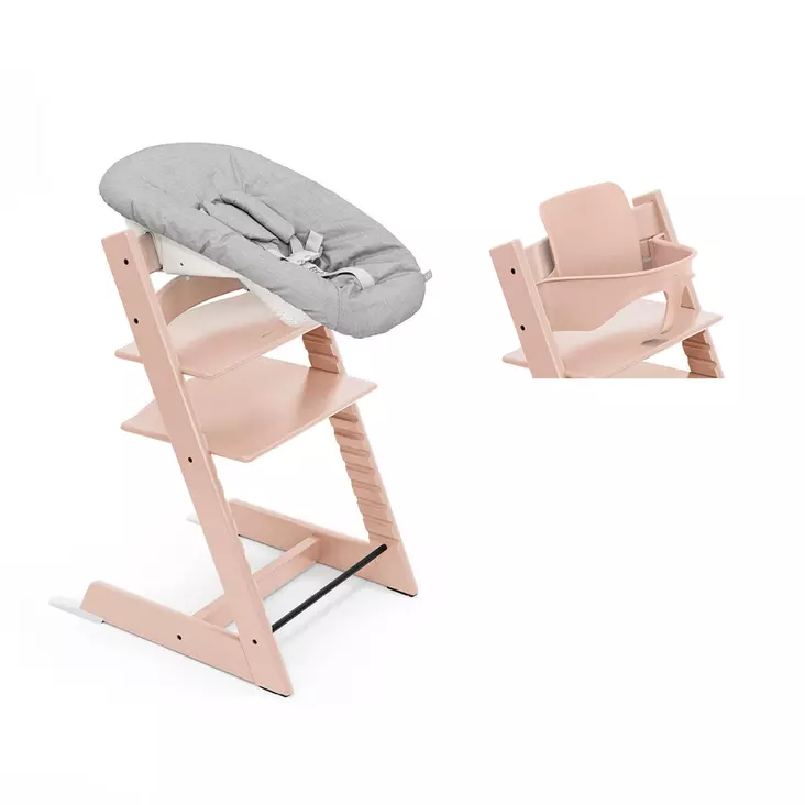 Stokke Tripp Trapp syöttötuoli etukaarella ja Newborn Set -istuimella - Syöttötuolit - 7040355261007 - 1