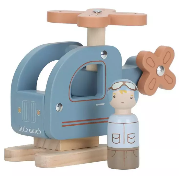 Little Dutch helikopteri hahmolla - Puulelut - 8713291225527 - 1