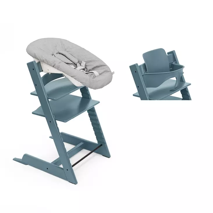 Stokke Tripp Trapp syöttötuoli etukaarella ja Newborn Set -istuimella - Syöttötuolit - 7040355261008 - 1