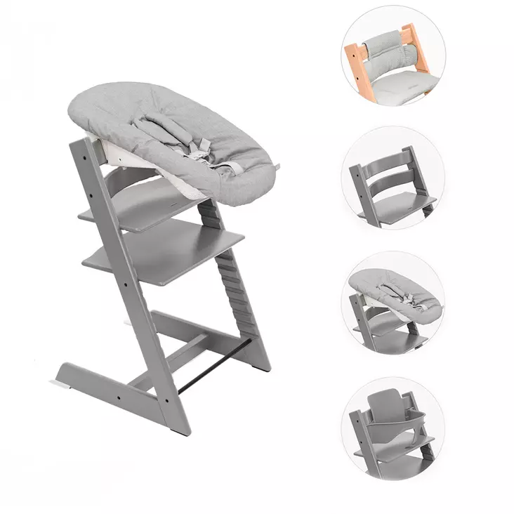 Stokke Tripp Trapp syöttötuoli bundle etukaarella ja Newborn Setilla - Syöttötuolit - 7040356853018 - 1