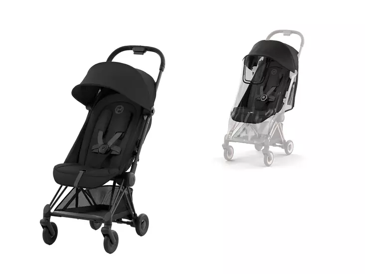 Cybex Coya matkarattaat ja sadesuoja (Matte Black) - Matkarattaat - 4063846387898 - 1