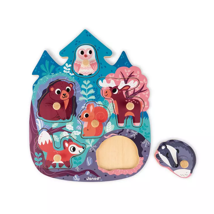 Janod iloinen metsä nuppipalapeli - Palapelit ja muut pelit - 3700217370978 - 2