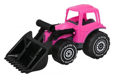 Plasto kauhatraktori pinkki 32cm - Ulkolelut - 6410310316748 - 1