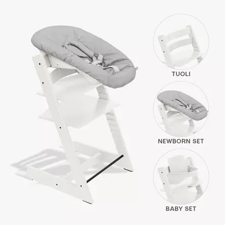 Stokke Tripp Trapp syöttötuoli bundle etukaarella ja Newborn Setilla - Syöttötuolit - 7040356859009 - 1
