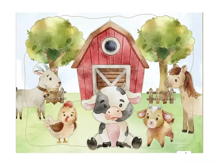 Barbo Toys maatilan eläimet palapeli - Palapelit ja muut pelit - 5704976059929 - 1