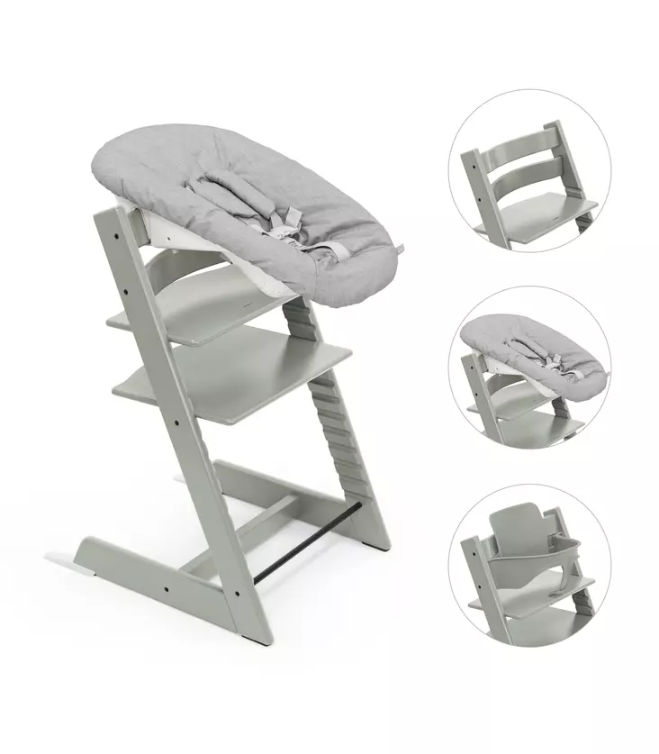 Stokke Tripp Trapp syöttötuoli bundle etukaarella ja Newborn Setilla - Syöttötuolit - 7040356974009 - 1
