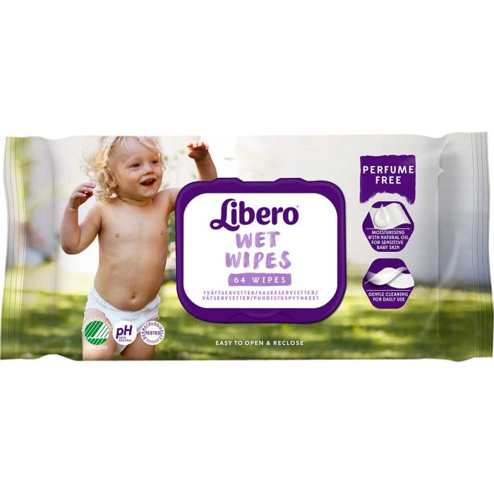 Libero Wet Wipes Quattro Pack 4 x 64 kpl - Kosteuspyyhkeet ja lisävarusteet - 7322541164809 - 1