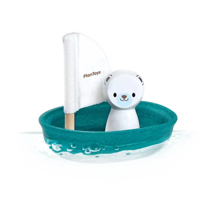 PlanToys kylpylelu purjevene jääkarhu - Puulelut - 8854740057129 - 2